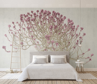 Large Pink 3D Tree Wallpaper Murals - Transform Your Walls-GraffitiWallArt