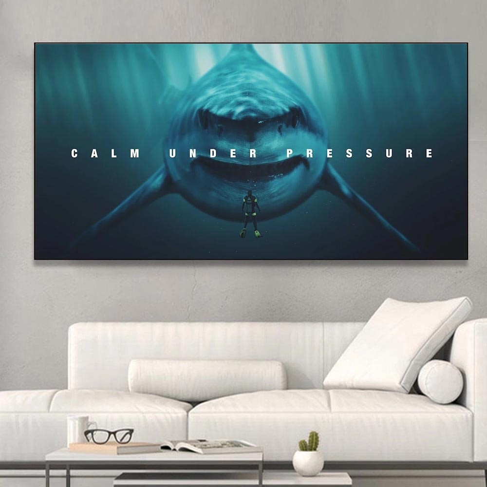 Large Size Animal Shark Canvas Wall Art-GraffitiWallArt