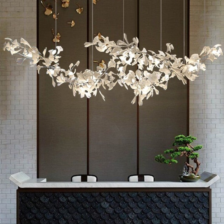 Leaf Chandelier: Stunning Lighting Fixture-GraffitiWallArt