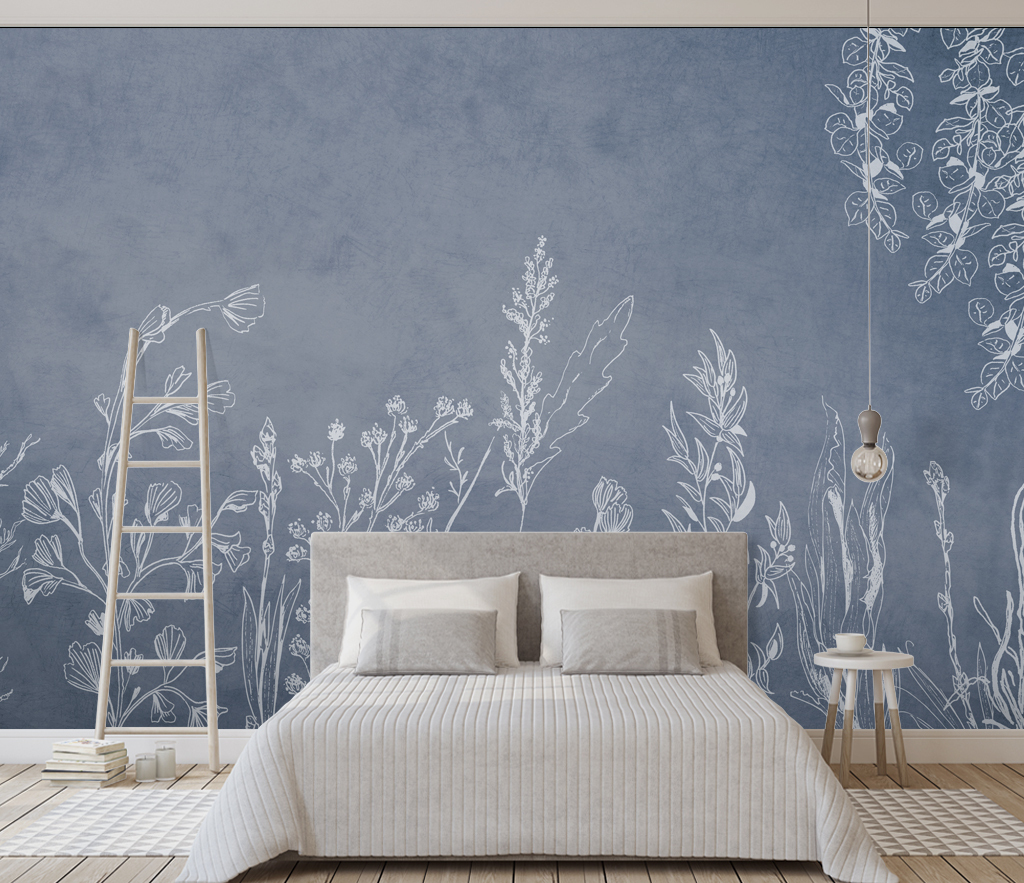 Leaf Feathers Wallpaper Murals-GraffitiWallArt