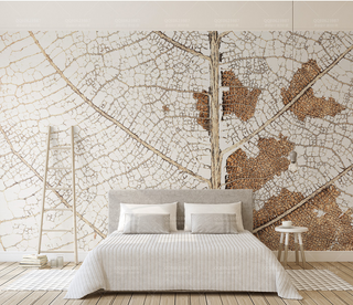 Leaf Lines Zoom Wallpaper Murals-GraffitiWallArt