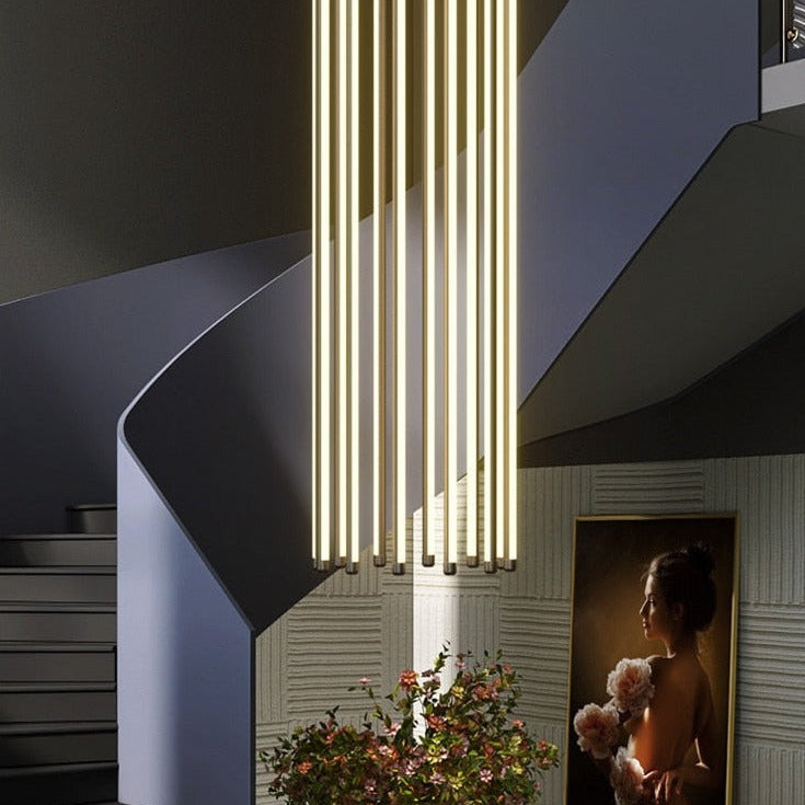 LED Bars Staircase Chandelier: Illuminate Your Space-GraffitiWallArt