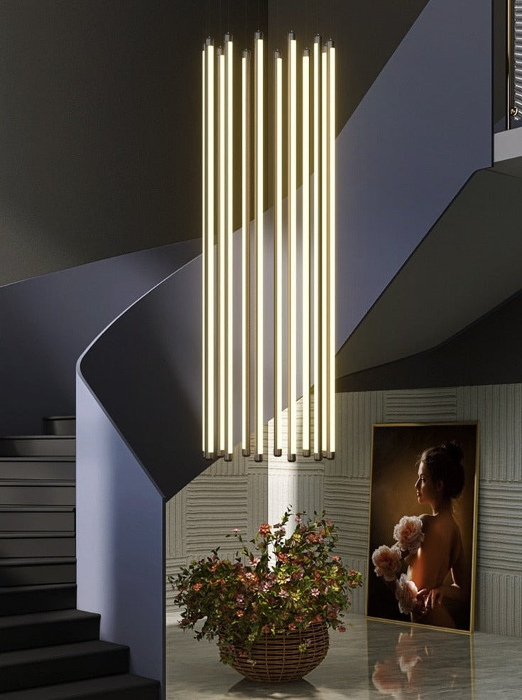 LED Bars Staircase Chandelier: Illuminate Your Space-GraffitiWallArt