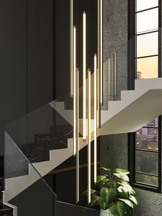 LED Bars Staircase Chandelier: Illuminate Your Space-GraffitiWallArt