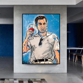 Leonardo DiCaprio: Wolf of Wall Street Canvas Art-GraffitiWallArt