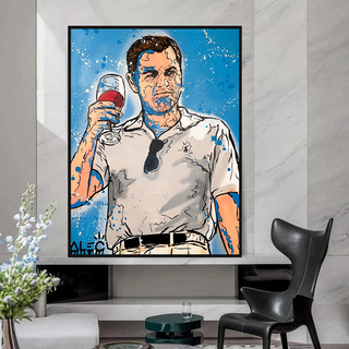 Leonardo DiCaprio: Wolf of Wall Street Canvas Art-GraffitiWallArt