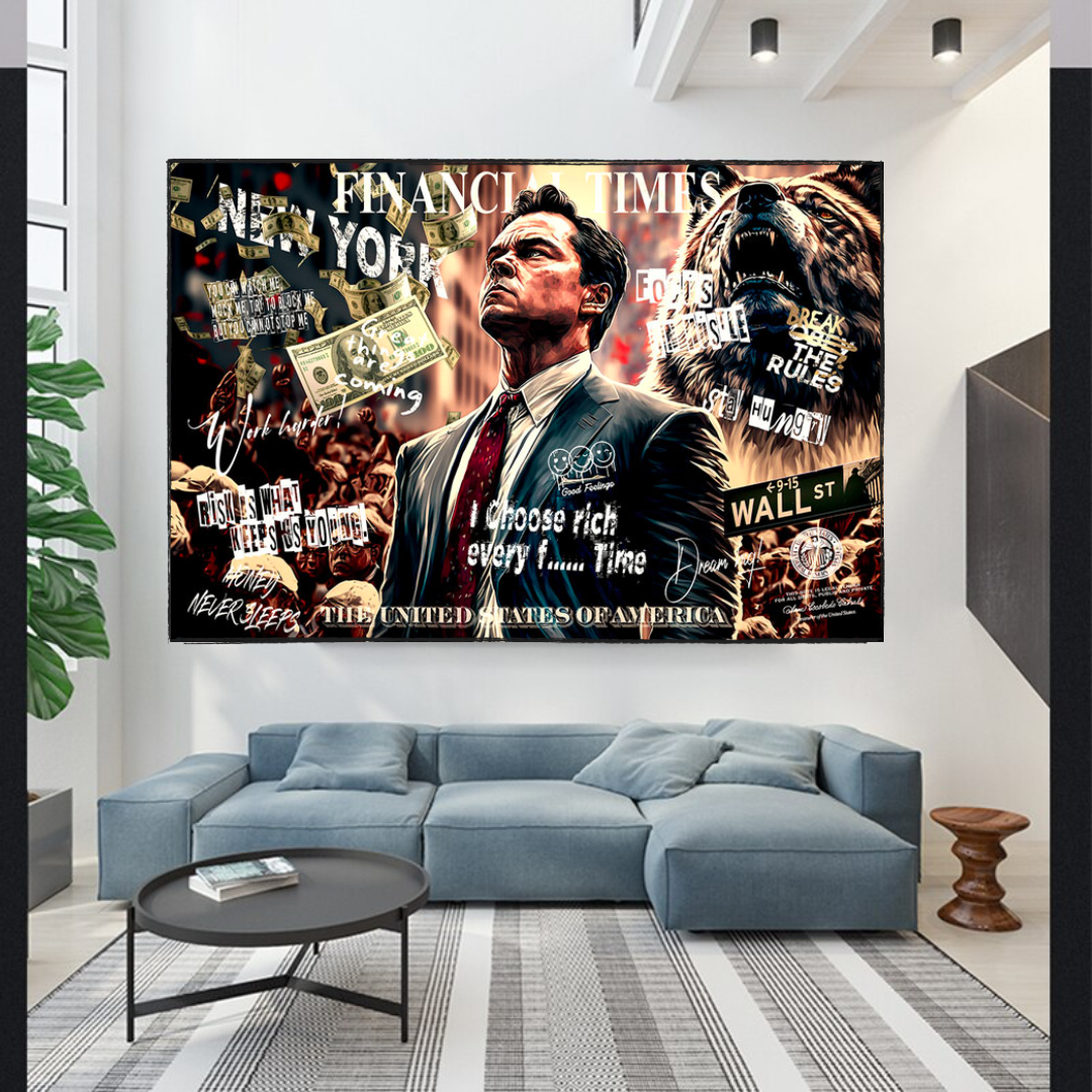 Leonardo DiCaprio - Wolf of Wall Street Canvas Wall Art-GraffitiWallArt