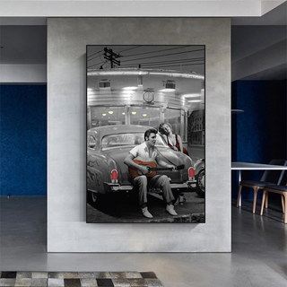 Let's Ride Together: Elvis and Marilyn Canvas Wall Art-GraffitiWallArt