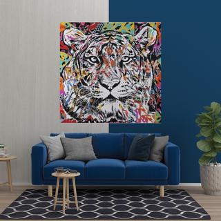 Lion Tiger Graffiti Canvas Wall Art-GraffitiWallArt