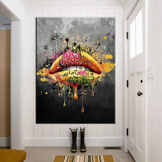 Lips Canvas Wall Art-GraffitiWallArt