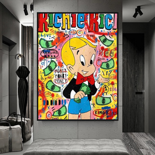 Little Monopoly Money Rain Canvas Painting Street Graffiti Art Pop Rich Money Poster Print Wall Art Picture For Living Room-GraffitiWallArt