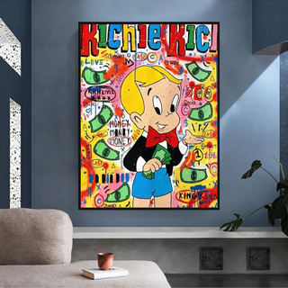 Little Monopoly Money Rain Canvas Painting Street Graffiti Art Pop Rich Money Poster Print Wall Art Picture For Living Room-GraffitiWallArt