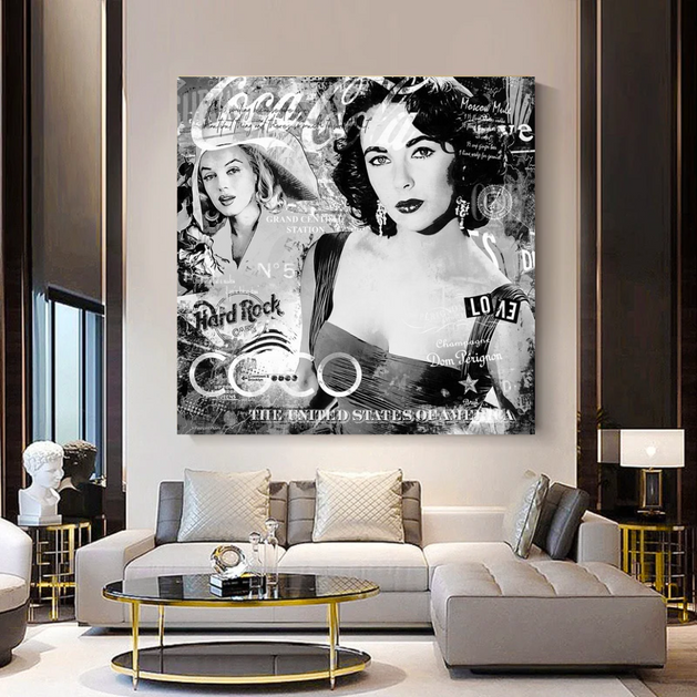 Liz Taylor and Marilyn Coco Milano Canvas Wall Art