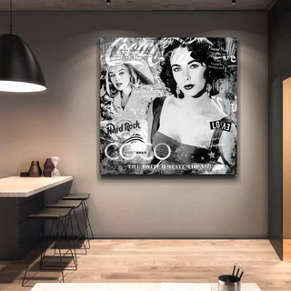 Liz Taylor and Marilyn Coco Milano Canvas Wall Art-GraffitiWallArt