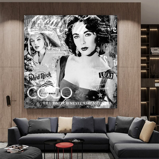 Liz Taylor and Marilyn Coco Milano Canvas Wall Art-GraffitiWallArt