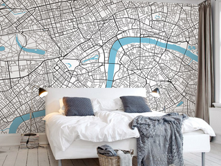 London Map Details Wallpaper Murals-GraffitiWallArt