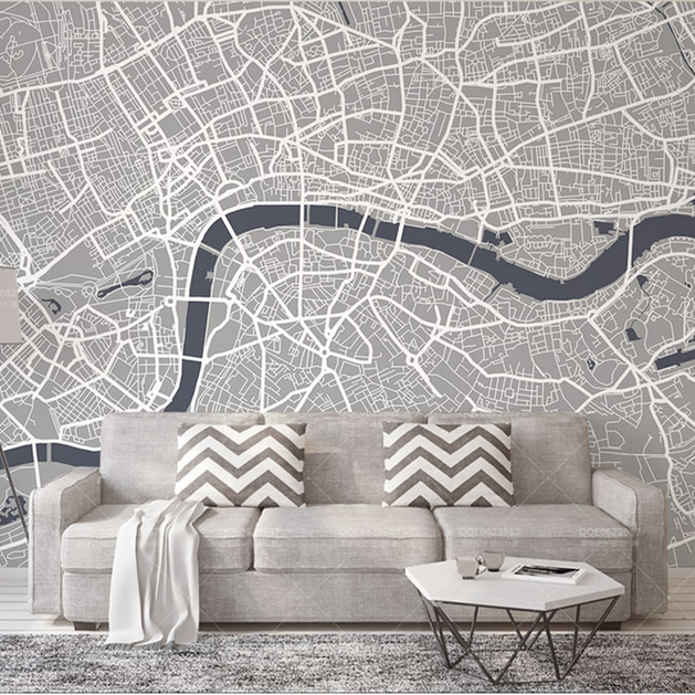London Map Wallpaper Murals-GraffitiWallArt