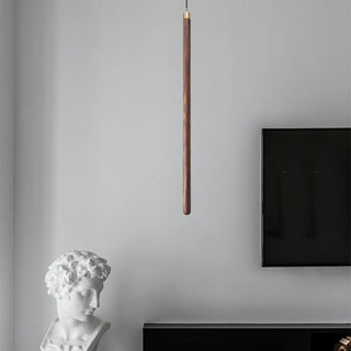 Long Strip Hanging Light - Walnut Pendant Light-GraffitiWallArt