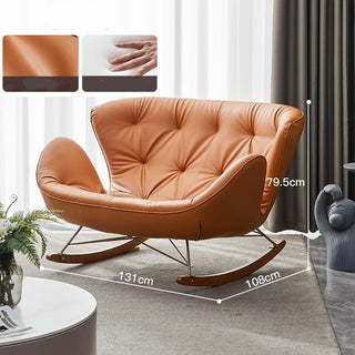 Lounge Rocking Chair - Leather Rocking Chair-GraffitiWallArt