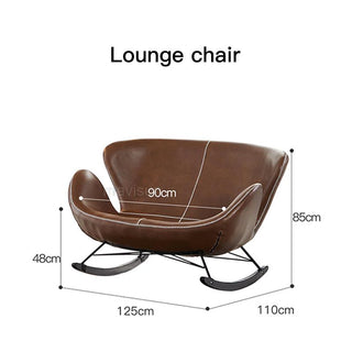 Lounge Rocking Chair - Leather Rocking Chair-GraffitiWallArt