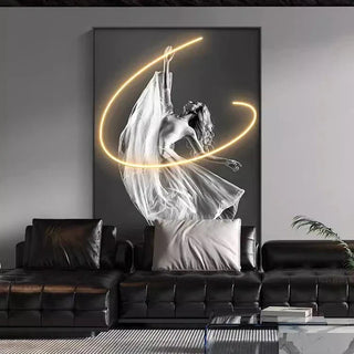 Luminous LED Girl Abstract Art Wall Lamp-GraffitiWallArt