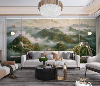 Lush Green Hills Design - Mountains Wallpaper Murals-GraffitiWallArt