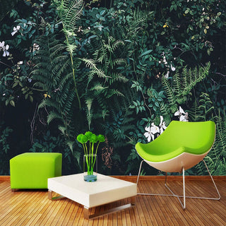 Lush Green Leaves Wallpaper - Transform Your Space-GraffitiWallArt