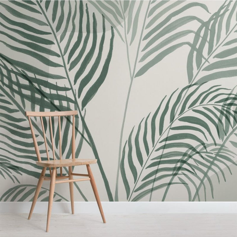 Lush Green Tropical Vibe Mural Wallpaper-GraffitiWallArt