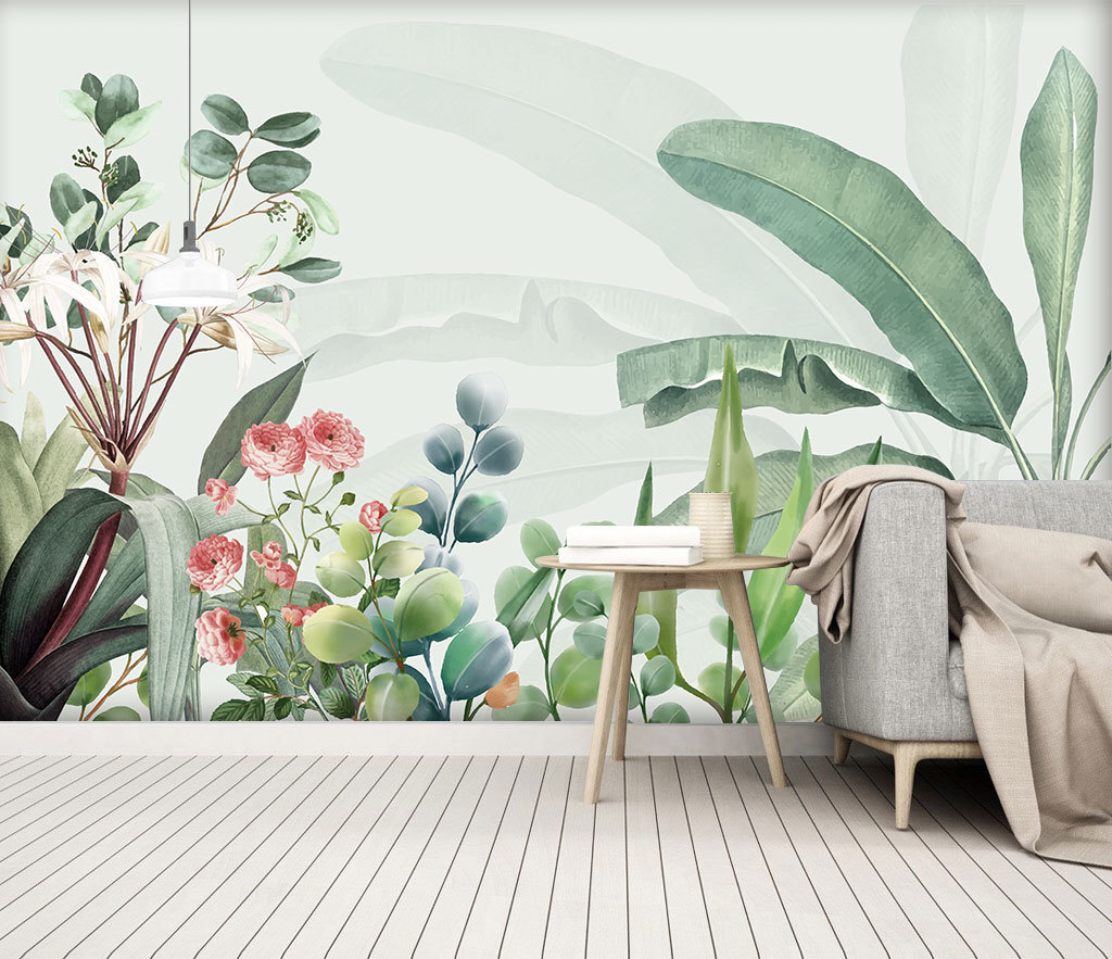 Lush Greens Tropical Wallpaper Murals: Bring Tropics Home-GraffitiWallArt