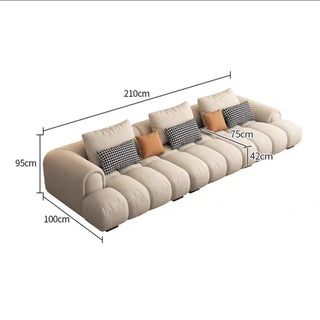 Luxury Sectional Calf Leather Sofa Cama Chaise Sofa Set-GraffitiWallArt