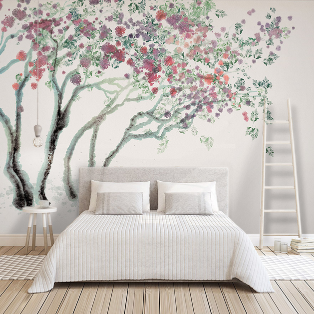 Magnolia Traditional Design: Tree Art Wallpaper Mural-GraffitiWallArt