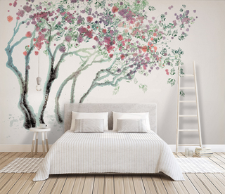 Magnolia Traditional Design: Tree Art Wallpaper Mural-GraffitiWallArt