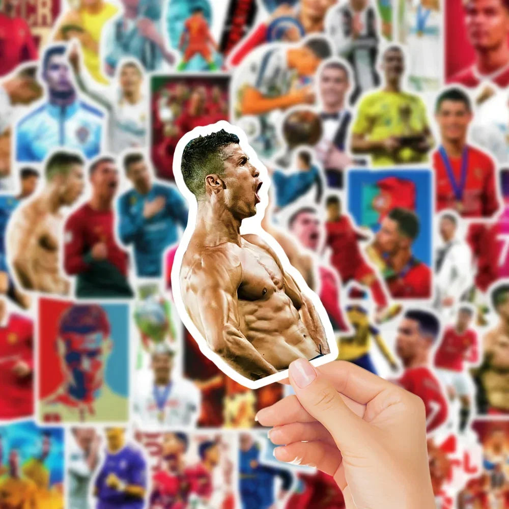 Football Star Ronaldo Stickers pack - Famous Bundle Waterproof