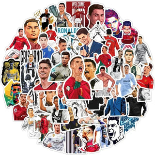 Stickers de la estrella del fútbol Ronaldo - Paquete famoso a prueba de agua