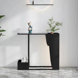 Minimalist Wrought Iron Console Table with Light