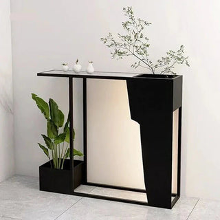 Table console minimaliste en fer forgé avec éclairage