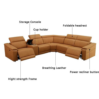 Genuine Luxury Leather Reclining Sectional Set – Ultimate Comfort & Elegance