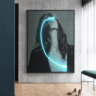 Blindness Girl Neon Wall Art – A Striking Blend of Art and Light