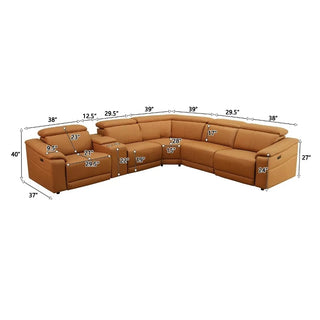 Genuine Luxury Leather Reclining Sectional Set – Ultimate Comfort & Elegance