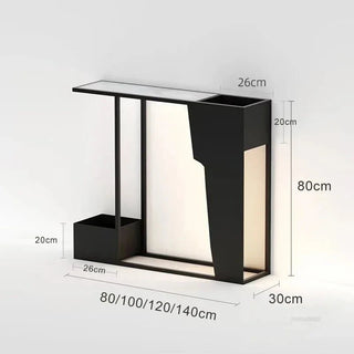 Table console minimaliste en fer forgé avec éclairage