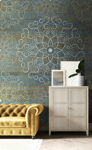 Mandala Abstract Yoga Pattern Wallpaper Mural-GraffitiWallArt