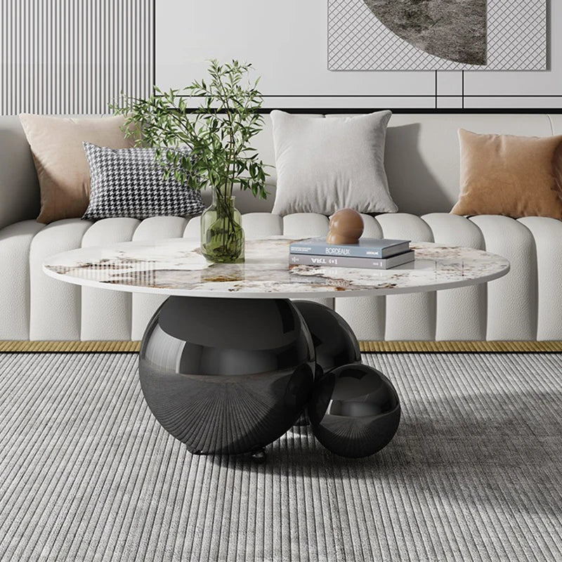 Marble Coffee Table Globe Balls Design-GraffitiWallArt