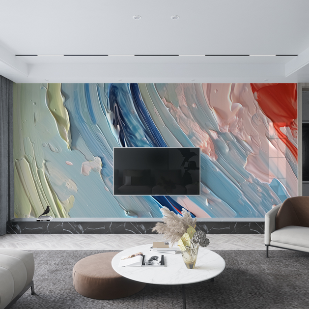 Marble Wallpaper Murals - Colourful Splash Design-GraffitiWallArt