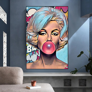 Marilyn Bubble Gum Canvas Wall Art – Find the Perfect Piece-GraffitiWallArt