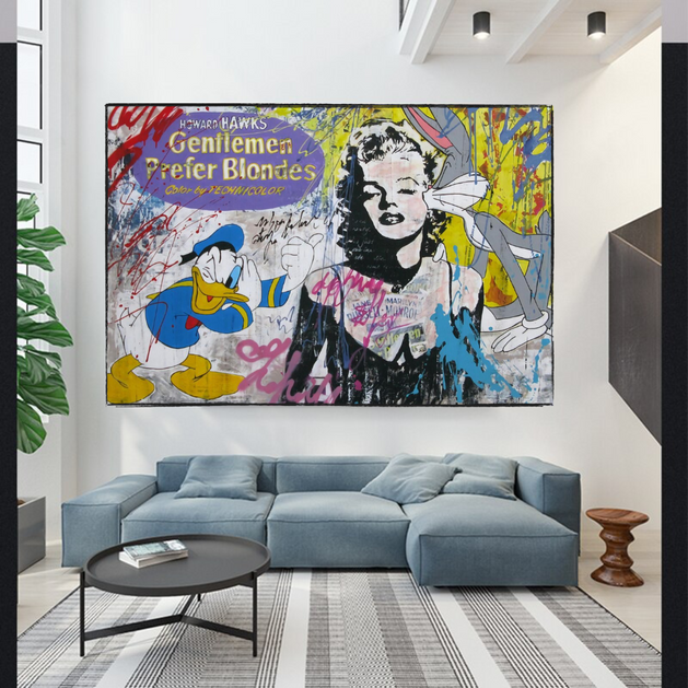 Marilyn Canvas Wall Art: Gentleman Prefer Blondes-GraffitiWallArt