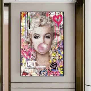 Marilyn Chewing Gum Art: A Unique and Vibrant Creation-GraffitiWallArt