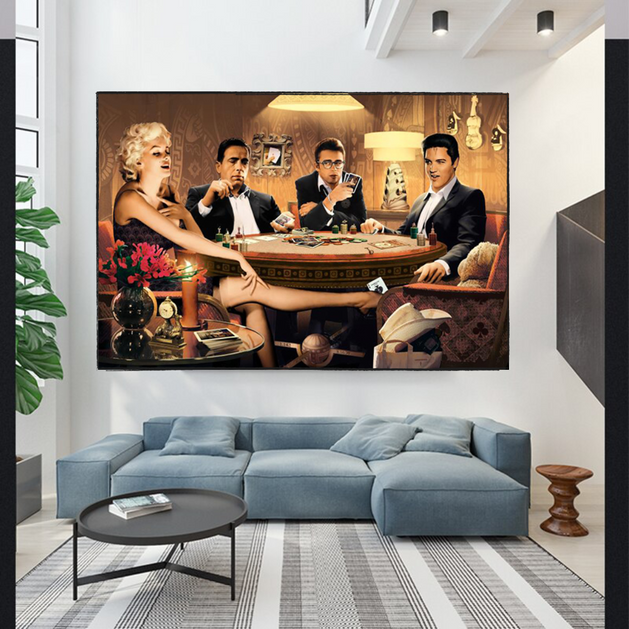 Marilyn, Elvis and James Dean Canvas Art: Poker-GraffitiWallArt