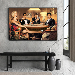 Marilyn, Elvis and James Dean Canvas Art: Poker-GraffitiWallArt