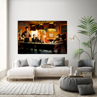 Marilyn, Elvis and James Dean Canvas Art: Snooker-GraffitiWallArt