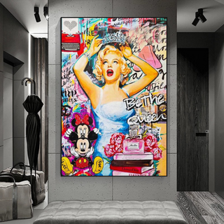 Marilyn Monroe Canvas Wall Art: Be the Queen-GraffitiWallArt